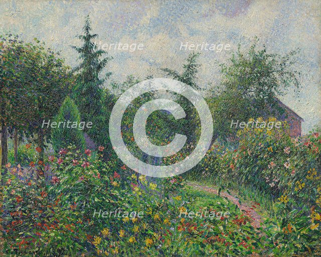 Garden and henhouse at Octave Mirbeau's, Les Damps, 1892. Creator: Pissarro, Camille (1830-1903).