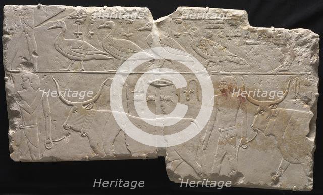 Relief of Men Bringing Birds and Cattle, c. 2311-2281 BC. Creator: Unknown.
