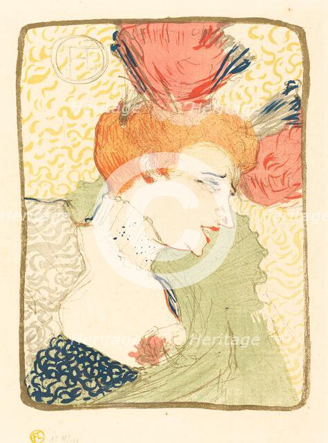 Bust of Mlle. Marcelle Lender (Mlle. Marcelle Lender, en buste), 1895. Creator: Henri de Toulouse-Lautrec.