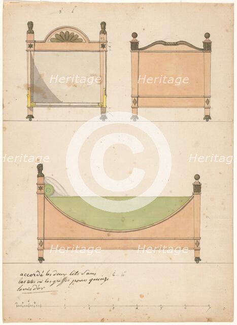 Design for a crib, c.1790. Creator: Anon.