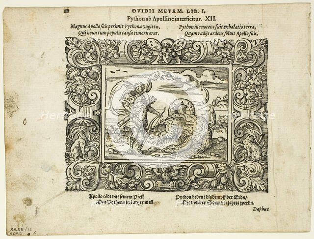 Schöne Figuren auß dem Ovidio (Ovid's Metamorphoses), plate twelve...1569, assembled..., 1937. Creator: Virgil Solis.