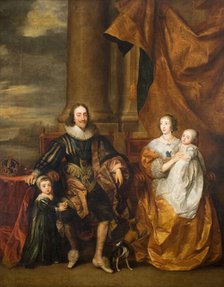 Portrait of Charles I and his Family, 17th century.  Creator: Remee van Leemput.