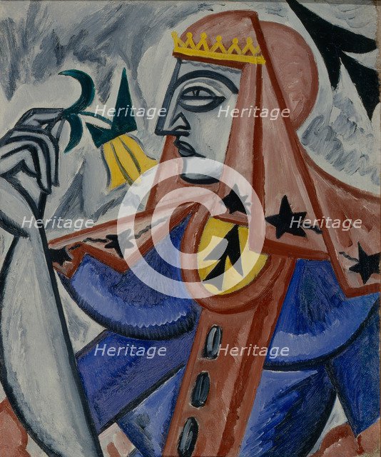 Queen of spades, 1913-1914. Artist: Rozanova, Olga Vladimirovna (1886-1918)