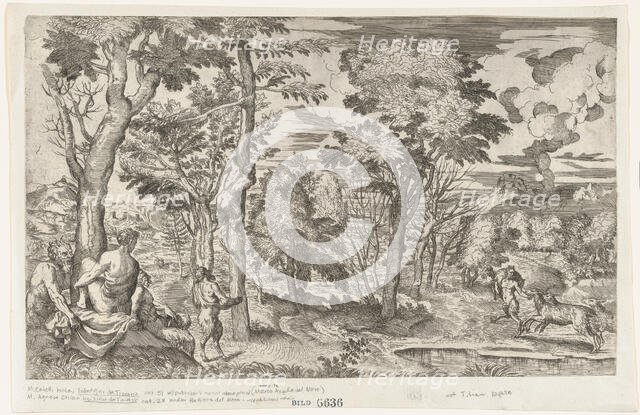 Satyrs in a Landscape (after Titian), ca. 1550-60. Creator: Anon.