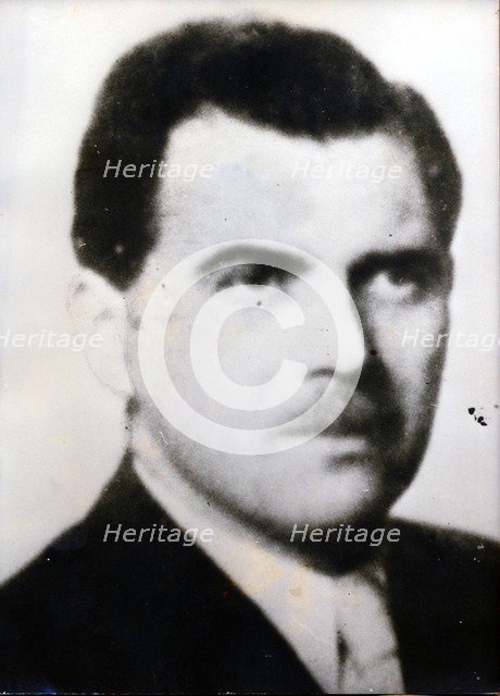 Josef Mengele, German SS officer, physician and war criminal, 20th century. Artist: Unknown