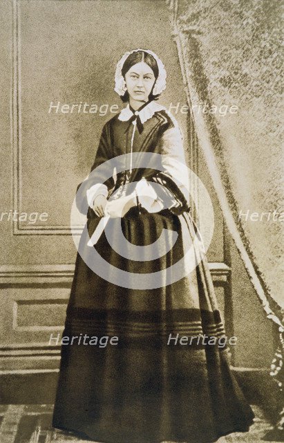 Florence Nightingale, English nurse and hospital reformer, c1850s Artist: Unknown