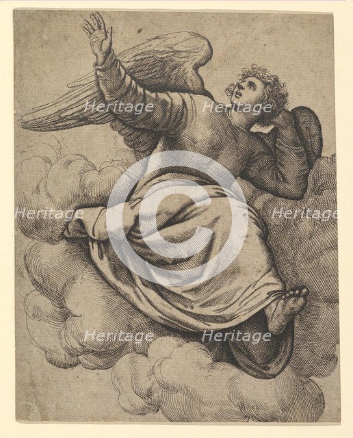 Angel Seated on a Cloud, ca. 1560. Creator: Battista Franco Veneziano.