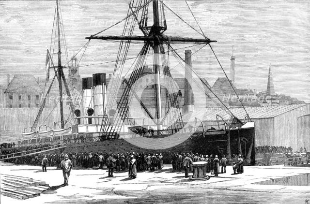 The French transatlantic steam-ship Saint Germain,...after the collision at sea, 1883. Creator: Unknown.
