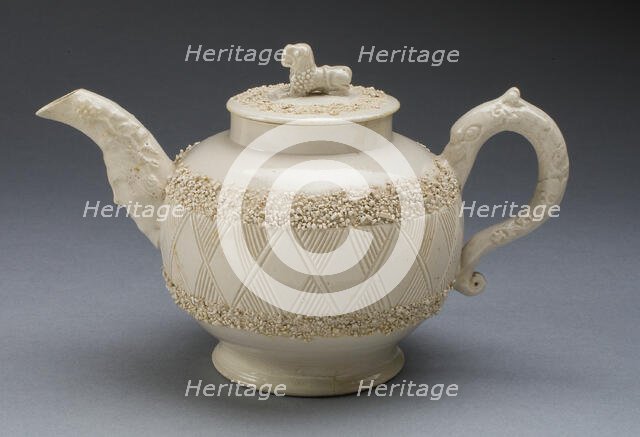 Teapot, Staffordshire, c. 1740. Creator: Staffordshire Potteries.