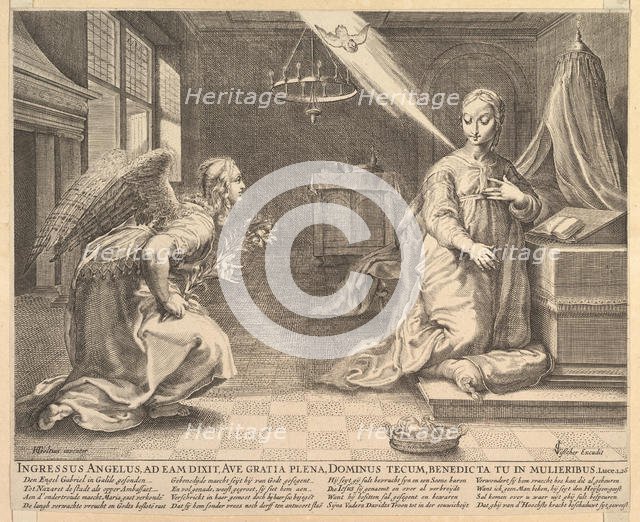 The Annunciation, before 1652. Creator: Claes Jansz Visscher.