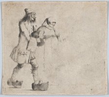 Happy Peasant and Monk, 1770. Creator: Henry William Bunbury.
