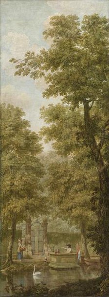 Three wall hangings with a Dutch landscape, 1776. Creator: Juriaan Andriessen.