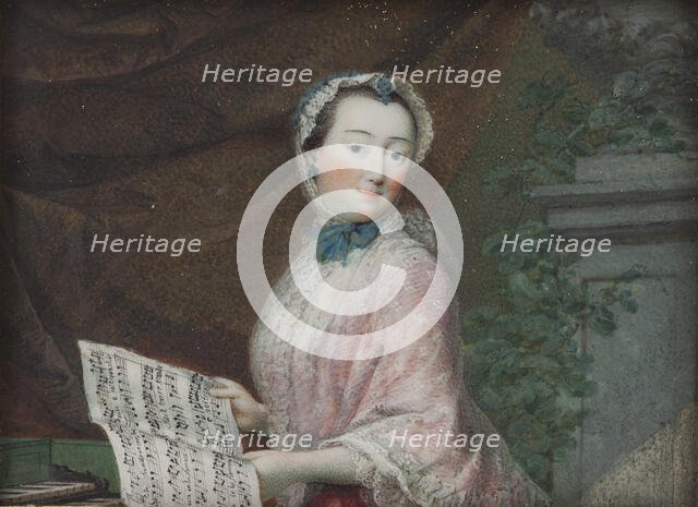 Woman playing an instrument, c1820s. Creator: Unknown.