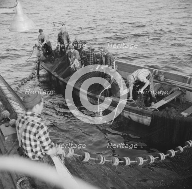 On board the fishing boat Alden, out of Gloucester, Massachusetts, 1943. Creator: Gordon Parks.
