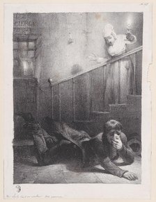 A Fall Down the Stairs, 1834-35. Creator: Alexandre Gabriel Decamps.