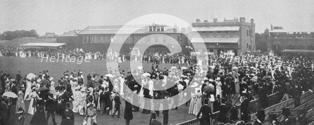 Lord's Cricket Ground, the luncheon interval, London, c1899. Artist: RW Thomas