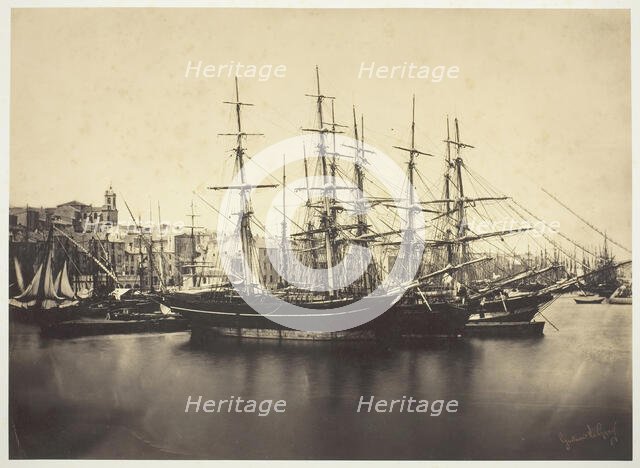 Ships in the Harbor at Sète, 1857. Creator: Gustave Le Gray.