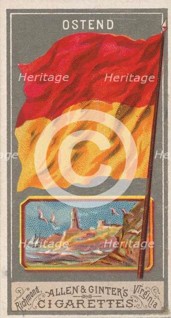 Ostend, from the City Flags series (N6) for Allen & Ginter Cigarettes Brands, 1887. Creator: Allen & Ginter.
