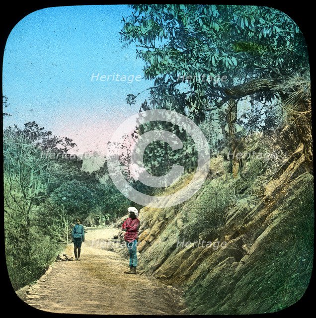 Scene on a road, Murree, India, late 19th or early 20th century. Artist: Unknown