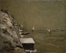 East River Embankment, Winter, 1900. Creator: Robert Henri.