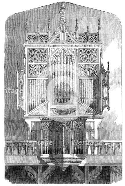 New Organ in the Restored Abbey Church, Sherborne, Dorset, 1856.  Creator: Unknown.