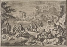 The Famine in Germany, 1637, 1701. Creator: Luyken, Caspar (1672-1708).