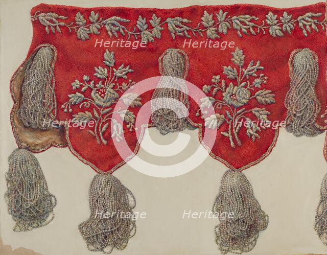 Victorian Shelf Drapery, c. 1940. Creator: Vera Van Voris.