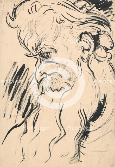 Old man's head with a beard, 1940 onwards. Creator: Arnold Peter Weisz-Kubincan.