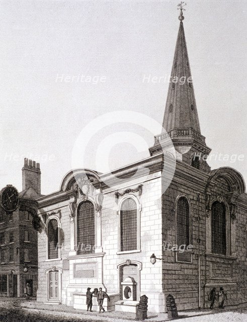 St Swithin London Stone, London, 1812. Artist: Joseph Skelton