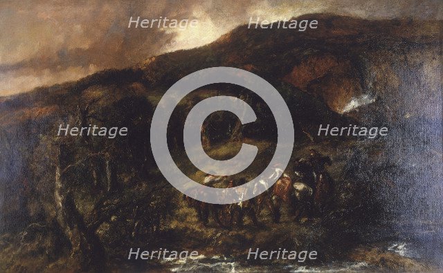 'Landscape with Hunting Party', (1893?). Artist: Sir John Gilbert