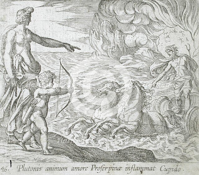 Cupid Shooting His Arrow at Pluto, published 1606. Creators: Antonio Tempesta, Wilhelm Janson.