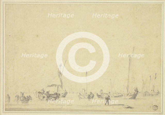 Boats at Anchor, n.d. Creator: Willem van de Velde the Younger.