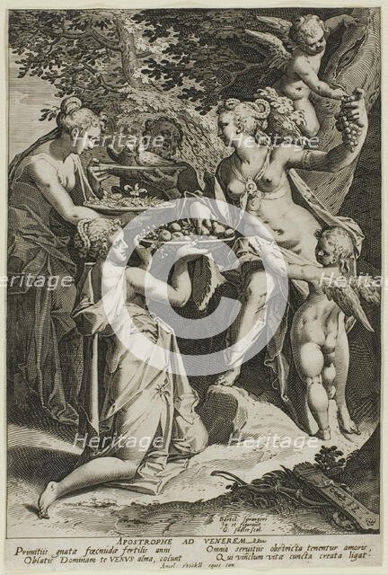 Venus Receiving Gifts, c. 1588. Creator: Aegidius Sadeler II.