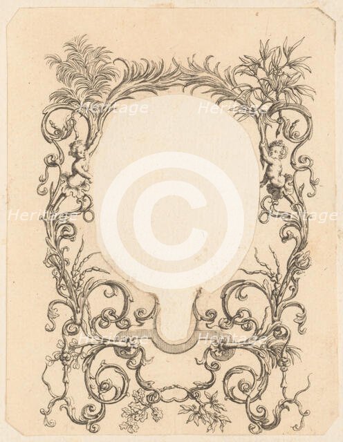Ornamental Frame with Garlands, 18th century. Creator: Anon.