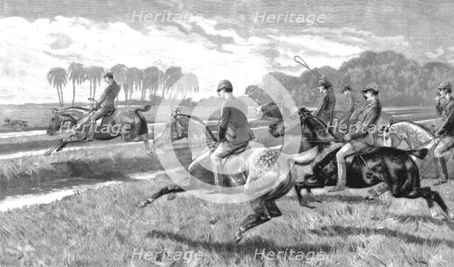 'Pariah Hunting in India- 'The Gridiron Jump'', 1890. Creator: John Charlton.