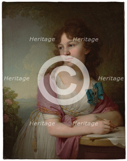 Portrait of Princess Yekaterina Alexeyevna Dolgorukova (1781-1860), née Countess Vasilyeva, 1798. Artist: Borovikovsky, Vladimir Lukich (1757-1825)