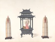 Small Stove and Two Tall Objects, 19th century. Creator: Anon.