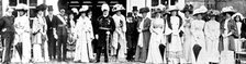 The King and Queen...Lord and Lady Derby...royal house-party at Knowsley Hall, 1909. Creator: Lafayette.