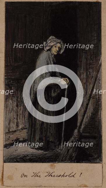 Old Woman with Cane, c1860-1895. Creator: Thomas Hovenden.