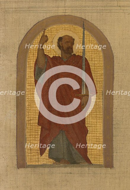 Esquisse pour l'église de la Trinité : L'Agneau pascal. Groupe d'anges adorateurs..., c.1864. Creator: Armand Felix Marie Jobbe-Duval.