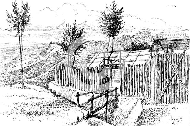 The Lushai Expedition: main entrance of Fort Langleh, with quarter guard, 1890. Creator: Unknown.