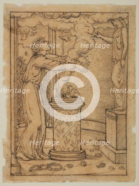 Pygmalion and the Image - Study for Pygmalion offering Incense to Venus, 1867. Creator: Sir Edward Coley Burne-Jones.