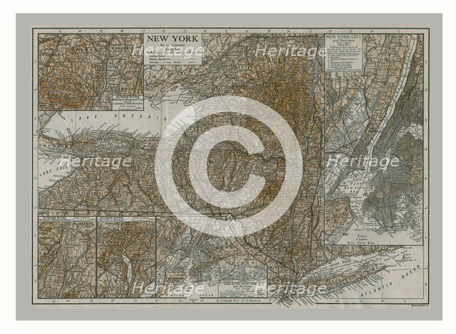 Map of New York, c1900s. Creator: Emery Walker Ltd.