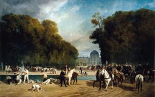 Artillery encamped in the Tuileries Gardens (end of September 1870), 1871. Creators: Alfred Decaen, Emile-Henri Brunner-Lacoste.