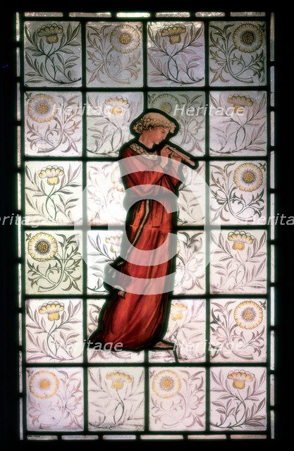 'Stained Glass, Minstrel'. 1882-1884. Artist: William Morris