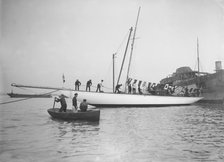 'Norada' after launching, Portsmouth Harbour, 17th June 1911.  Creator: Kirk & Sons of Cowes.
