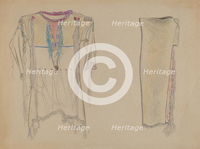 Buckskin Shirt and Leggings, 1935/1942. Creator: Unknown.