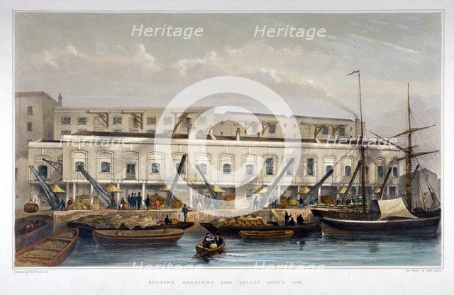 Brewer's Quay, Chester Quay and Galley Quay, Lower Thames Street, City of London, 1841.              Artist: Thomas Hosmer Shepherd