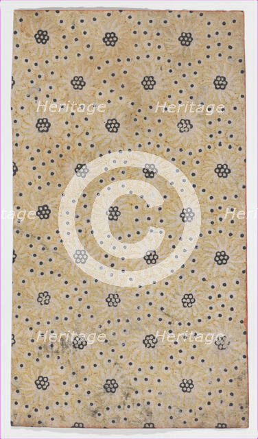 Sheet with overall pattern of flowers and dots, 19th century. Creator: Anon.