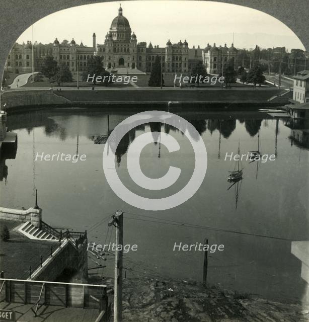 'The Harbor and Parliament Buildings at Victoria, B.C., Canada', c1930s. Creator: Unknown.